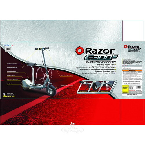 Электросамокат Razor E300S, серый, до 100 кг Razor