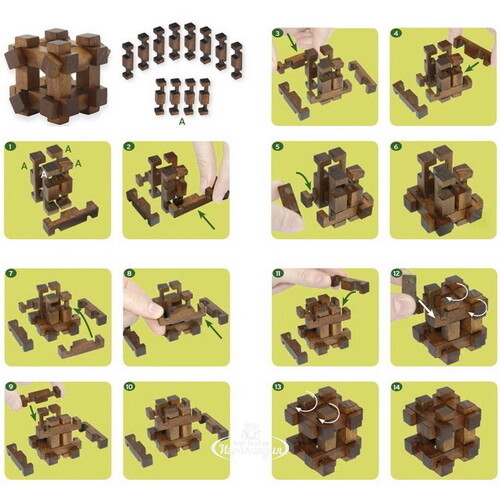 Набор деревянных головоломок Woodix 6 штук Djeco
