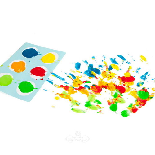 Пальчиковые краски с палитрой 6 цветов Djeco