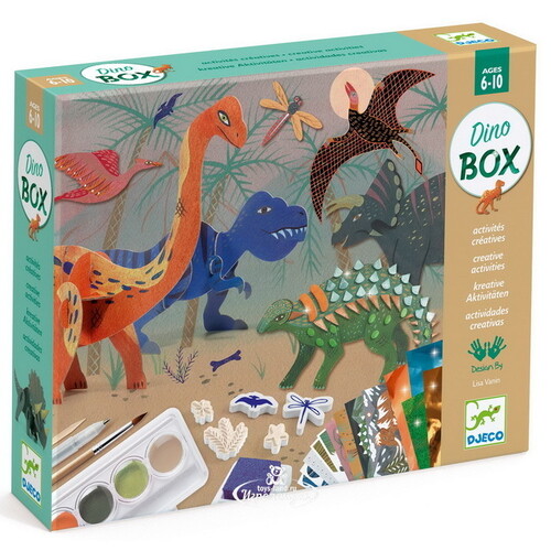 Детский набор для творчества Динозавр, раскрашивание красками Djeco