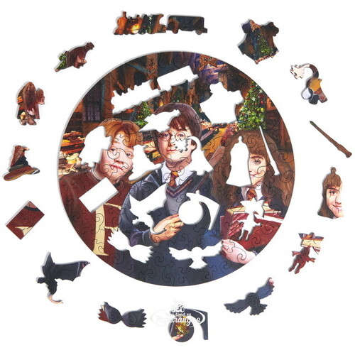 Деревянный пазл Гарри Поттер: Рождество в Хогвартсе 22 см, 100 элементов Active Puzzles
