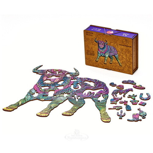 Деревянный пазл Храбрый бык 37*35 см, 160 элементов Active Puzzles