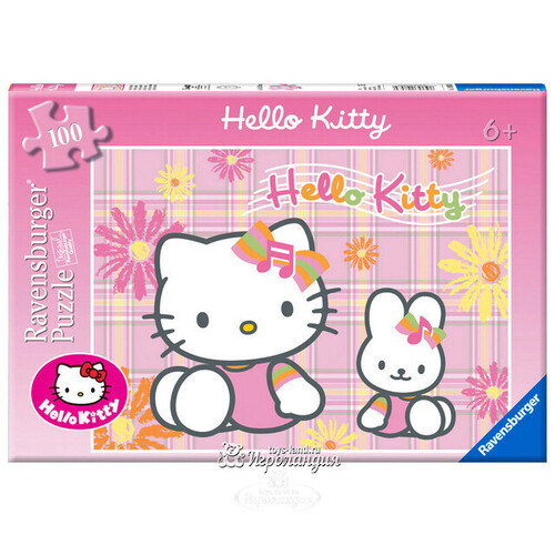 Пазл "Hello Kitty с зайкой", 100 эл. Ravensburger