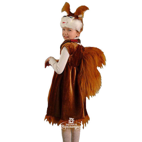 Карнавальный костюм для девочек Белка коричневая, рост 104-116 см Бока С