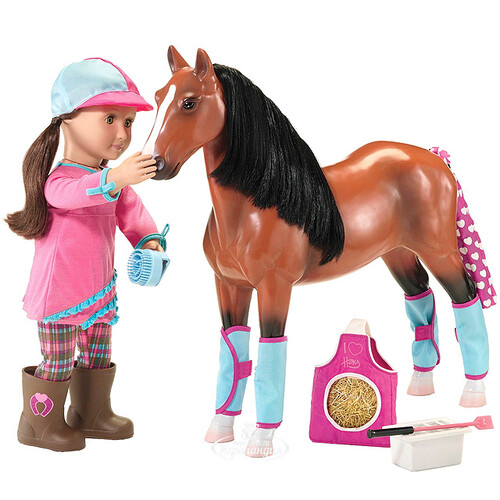 Игровой кукольный набор для ухода за лошадью с аксессуарами Our Generation