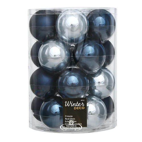 Коллекция стеклянных шаров Сапфировая Ночь 6 см, 20 шт Winter Deco