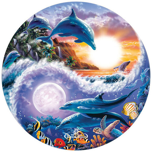 Пазл круглый "Дельфины и море", 1000 элементов, 26 см Ravensburger