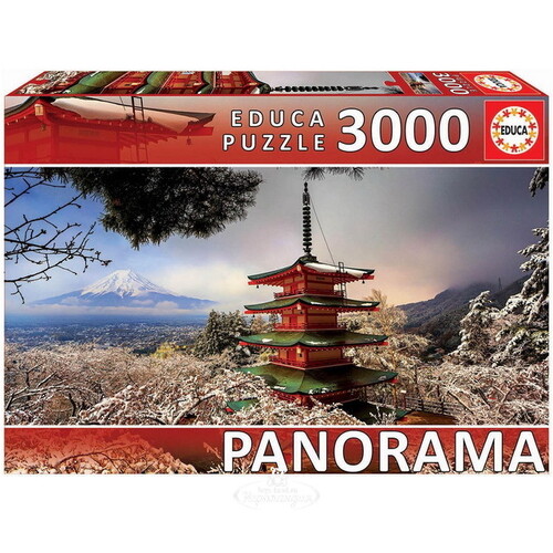 Пазл-панорама Гора Фудзи и пагода Чурейто, 3000 элементов Educa