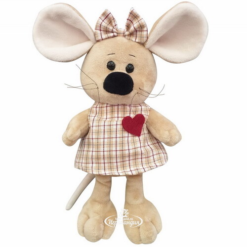 Мягкая игрушка Мышка Трисс в романтичном клетчатом платье 18 см Играмир