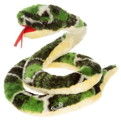 Мягкая игрушка Змея Глафира зеленая с белым 150 см Бока С