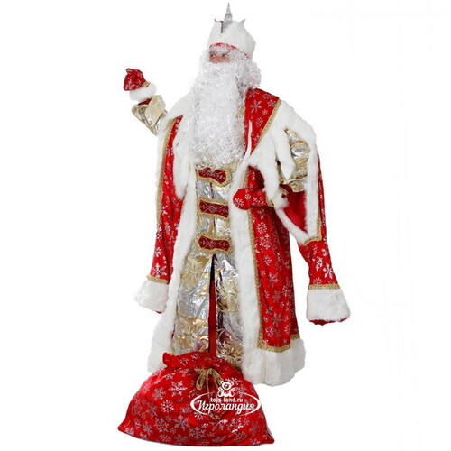 Карнавальный костюм для взрослых Дед Мороз Королевский, красный, 54-56 размер Батик