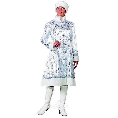 Карнавальный костюм для взрослых Снегурочка, серебристый, 48-50 размер Батик
