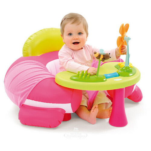 Надувной стульчик с игровым центром, 64*7*45 см, розовый Smoby