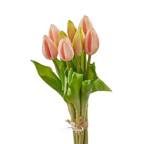 Силиконовые тюльпаны Hidalgo 9 шт, 29 см нежно-розовые EDG