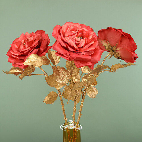 Искусственная роза Глория Деи 57 см, коралловая EDG