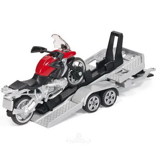 Машинка-тягач с мотоциклом 1:55, 23.5 см SIKU