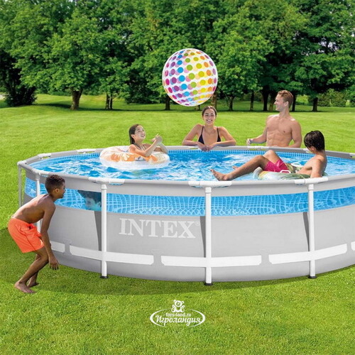 Каркасный бассейн 26722 Intex Prism Frame Clearview 427*107 см, картриджный фильтр, аксессуары INTEX