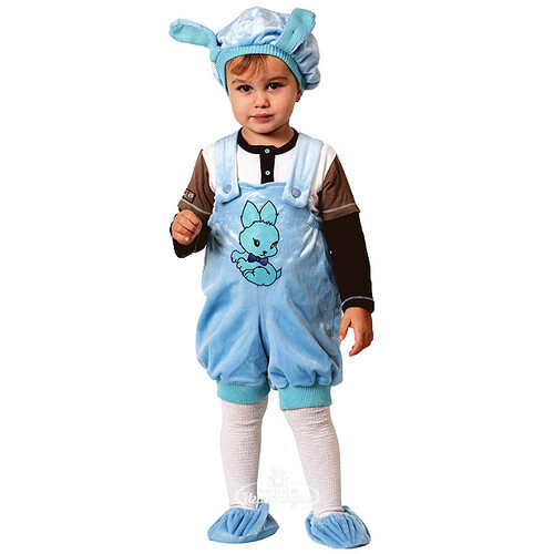 Карнавальный костюм Кролик, голубой, рост 104 см, серия Крошки Батик