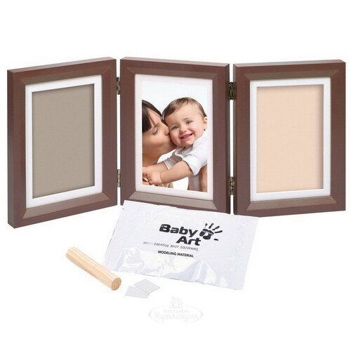 Рамочка тройная Baby Art Double Print Frame Классика, шоколад, 50*21 см Baby Art