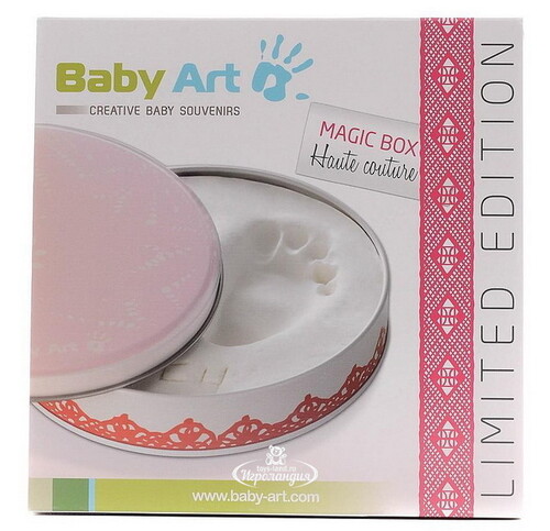 Сувенирная коробочка с отпечатком Baby Art Magic Box, розовая, 17 см Baby Art