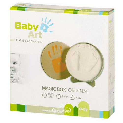 Сувенирная коробочка с отпечатком Baby Art Magic Box, светло-коричневая, 17 см Baby Art