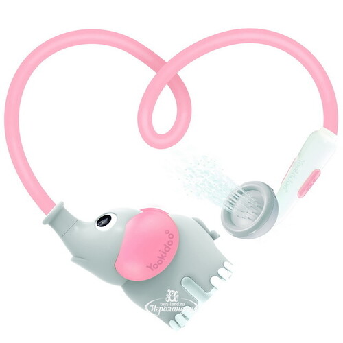 Игрушка для ванной - душ Слоненок, серая с розовым, на батарейках Yookidoo