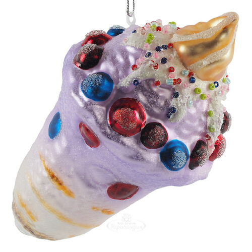 Стеклянная елочная игрушка Мороженое - Berry Sweetness 13 см, подвеска Winter Deco