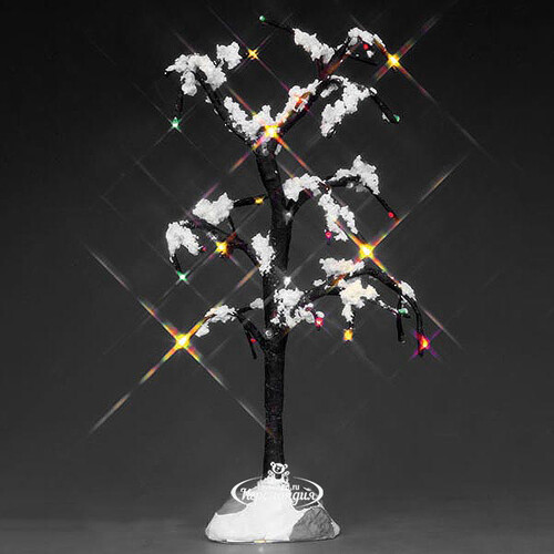 Статуэтка Заснеженное дерево с гирляндой, 22*12*11 см, подсветка, батарейки Lemax