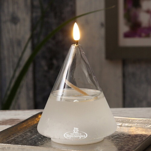 Светодиодная свеча с имитацией пламени Эриче 16 см на батарейках, таймер, стекло Kaemingk