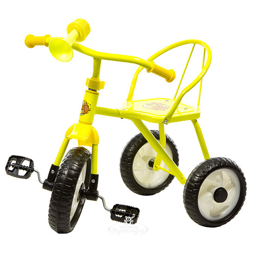 Велосипед трехколесный "Мультяшка - Ретро", лимонный Мультяшка