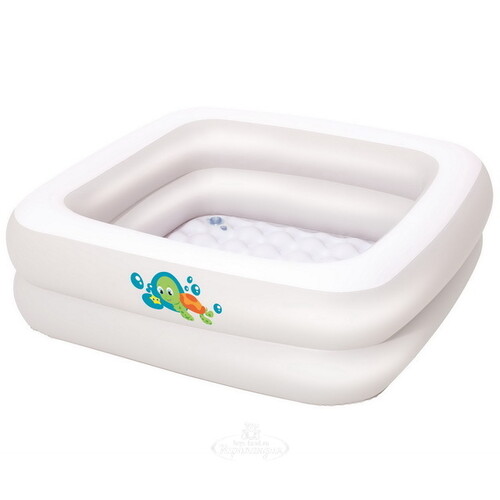 Детский бассейн с надувным дном Baby Tub 86*86*25 см, клапан Bestway