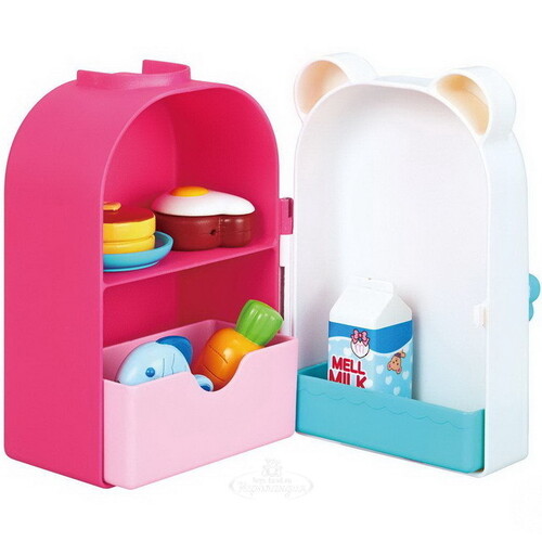 Игровой набор Холодильник с продуктами и микроволновкой Милая Мелл KAWAII