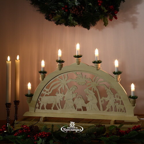 Светильник-горка Рождество 59*37 см, семисвечник Sigro