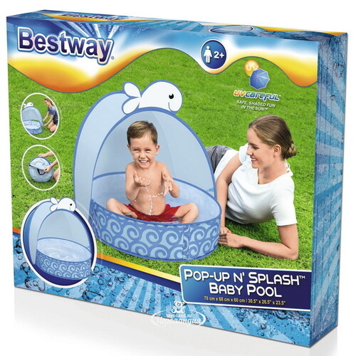 Детский каркасный бассейн с навесом Pop-Up Splash 78*68 см Bestway