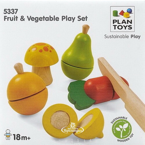 Игровой набор Режем Фрукты и Овощи 6 предметов, дерево Plan Toys