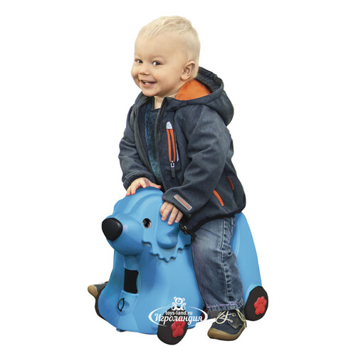 Детский чемодан на колесиках Собачка голубой BIG