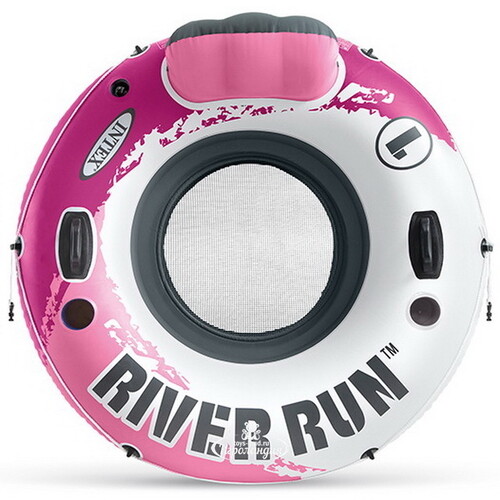 Надувной круг-кресло River Run с сетчатым дном 135 см розовый INTEX