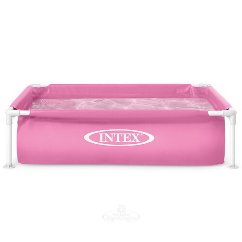 Детский каркасный бассейн Квадратный 122*30 см, розовый, клапан INTEX