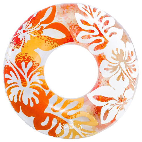 Надувной круг Цветочный Шейк 91 см оранжевый INTEX