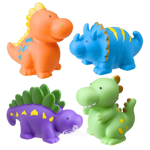 Игрушки для ванной Динозаврики 4 шт в сумочке Alex