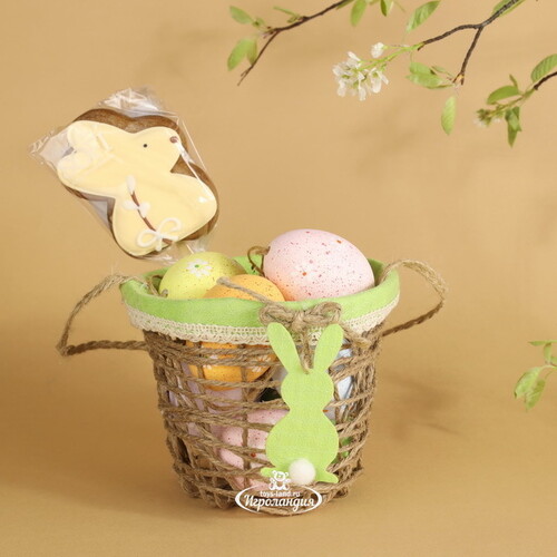 Декоративная корзинка Easter Bunny 12 см зеленая Kaemingk