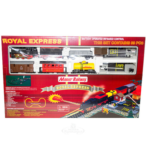 Железная дорога "Royal Express", 10.4 м, 99 элементов, звук, свет, дым, уцененный Golden Bright