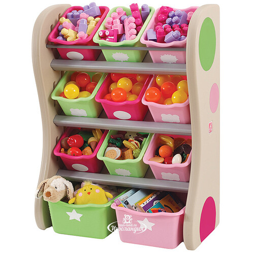 Система хранения игрушек, 89*67*36 см, салатово-розовый Step2