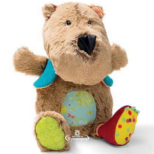 Мягкая игрушка - ночник Медвежонок Цезарь со звуком 36*15 см Lilliputiens