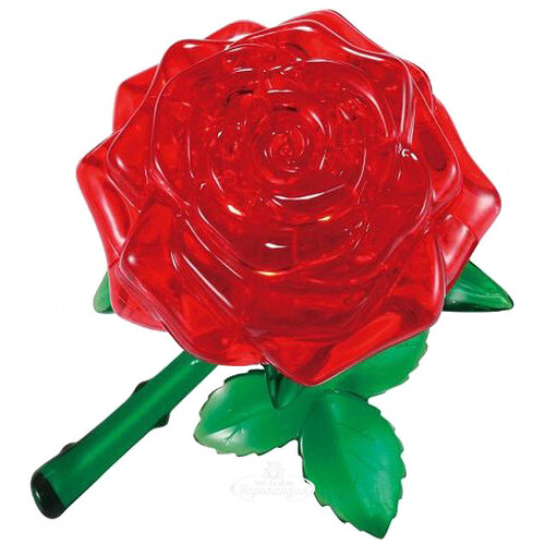 3D пазл Роза, красный, 8 см, 44 эл. Crystal Puzzle