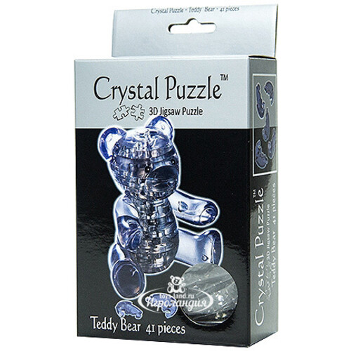 3Д пазл Мишка, серебро, 8 см, 41 эл. Crystal Puzzle