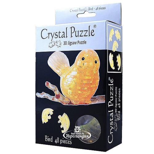 3Д пазл Птичка, желтый, 8 см, 48 эл. Crystal Puzzle