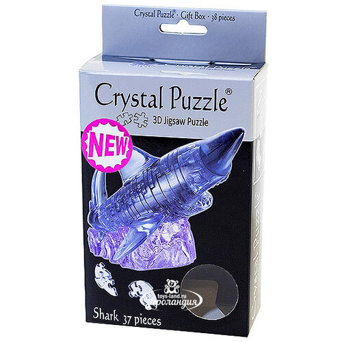 3D пазл Акула, 9 см, 37 эл. Crystal Puzzle