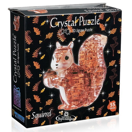 3Д пазл Белка, 9 см, 39 эл Crystal Puzzle