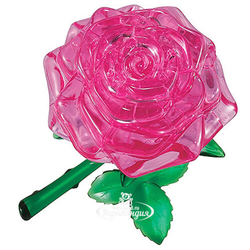 3D пазл Роза, розовый, 8 см, 44 эл. Crystal Puzzle